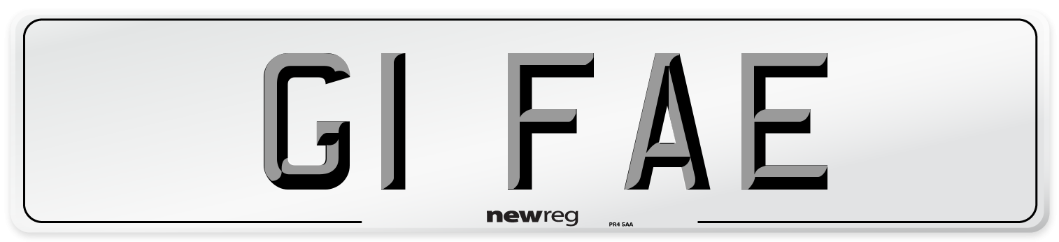 G1 FAE Number Plate from New Reg